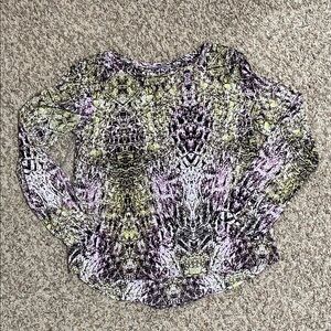 Jennifer Lopez Snakeskin Print Long Sleeve Top